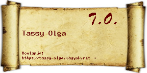 Tassy Olga névjegykártya